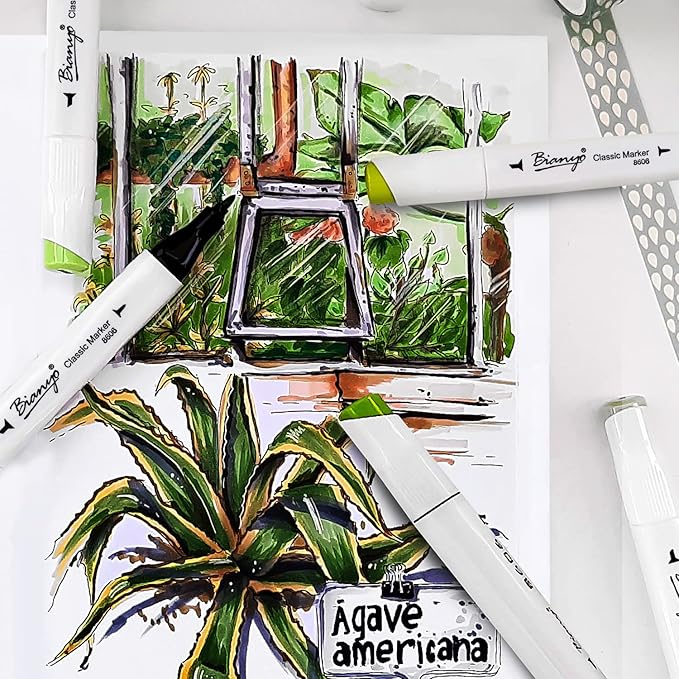 Bianyo 72 Pastel Markers Alcohol Marker Set, Dual Tip Art Markers Set, Alcohol-Based Ink Permanent Marker with Premium Grey Bag for Adults, Kids, Amateurs, Coloring, Drawing, Outlining, highlighting-DeskLoop Office