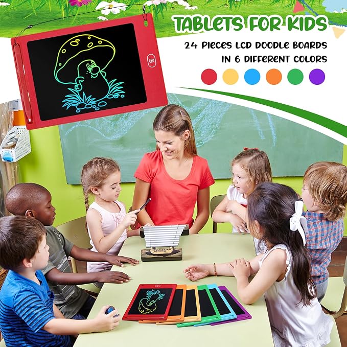 Zhehao 24 Pieces LCD Writing Tablet Doodle Board 8.5 Inch Colorful Reusable - Image 3