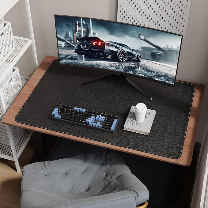 CENNBIE 39.4" x 27.5" Black Leather Desk Mat, Non-Slip Waterproof Extra Wide - Image 6