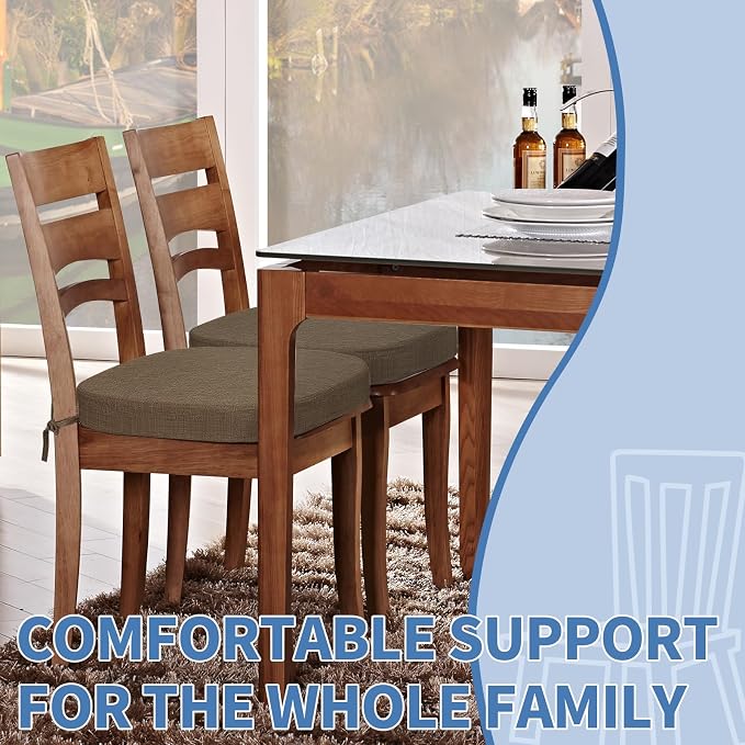 BUYUE Thickened 2.5" Dining Chair Cushions Set of 6, U-Shape High Density Foam - Image 2