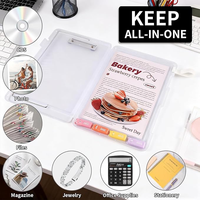 Letter Size Clipboard with Storage, Plastic Clipboard with Side Opening - Image 7