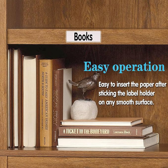 Self Adhesive Label Holders, ELEMGULY 200 Pack Adhesive Shelf Tag Shelf Label - Image 3
