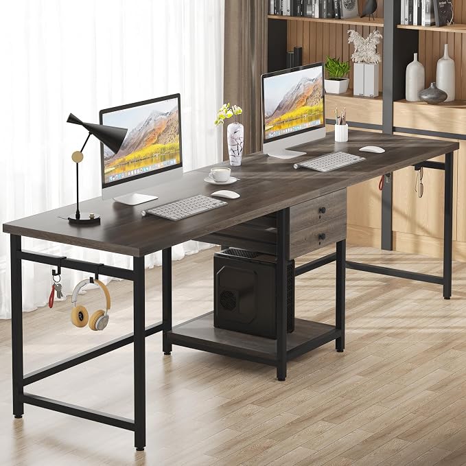 Tribesigns 79 Inch Extra Long Desk, Two Person Desk - Image 6