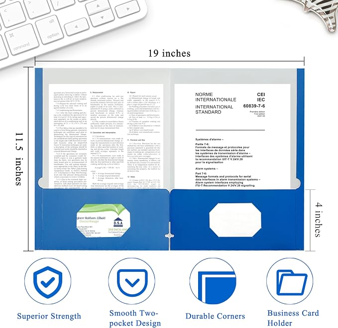 Zzrywuty File folders with Pockets, 50 Pack Paper Folders with Card Slot - Image 2