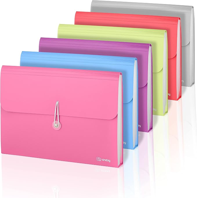 Accordion File Organizer, 7 Pocket Expanding File and Cover Folder by Enday