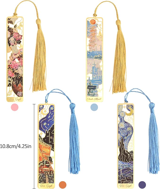 4 Pieces Bookmarks with Tassel - Image 2