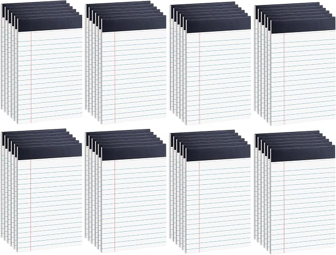 48 Pack Legal Pads Bulk, 5 x 8 Inch White Notepad, Note Pads College Ruled by Oleitodh