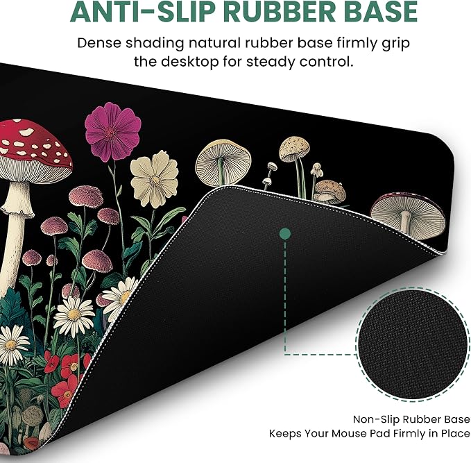 Aesthetic Desk Mat, Cute Woodland Mushroom Desk Pad Protector - Image 3