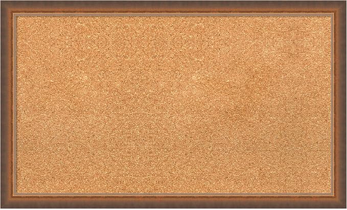 Amanti Art Natural Cork Board for Wall, 18x30 Vision Board with Bronze Frame, Medium Corkboard Office Decor for Home Organization, Modern Corkboard Pinboard to Display Items for Home Organization in-DeskLoop Office