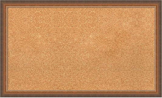 Amanti Art Natural Cork Board for Wall, 18x30 Vision Board with Bronze Frame, Medium Corkboard Office Decor for Home Organization, Modern Corkboard Pinboard to Display Items for Home Organization in-DeskLoop Office