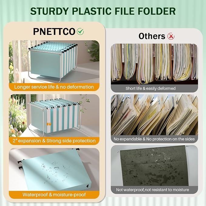 12 Pack Blue Hanging File Folders, Letter Size Hanging Folder - Image 6