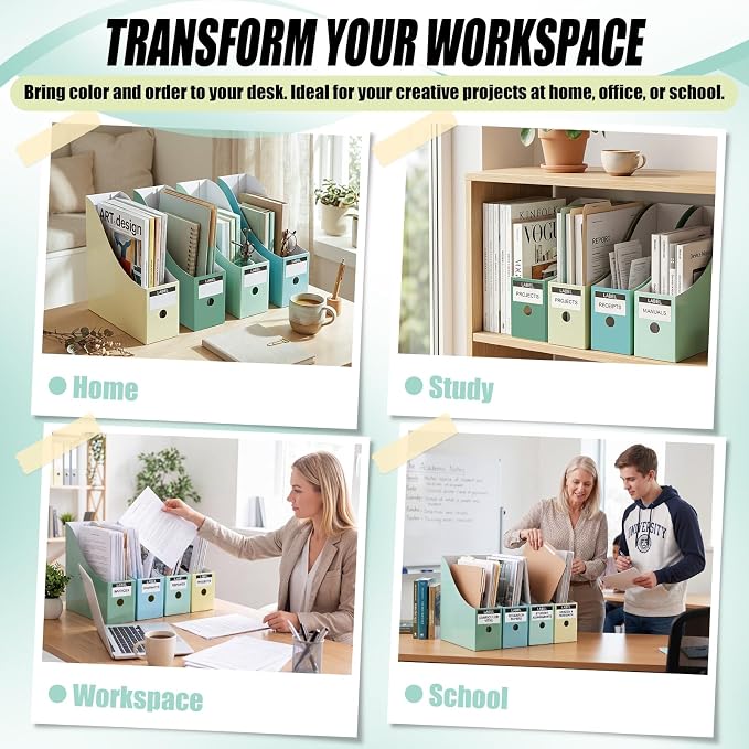 Thenshop 24 Pcs Cardboard Magazine File Holder Organizer, Desk File Organizer - Image 7