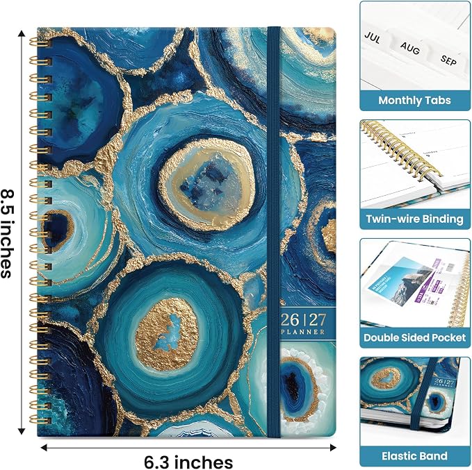 Planner 2026–2027, Academic Monthly Weekly Spiral Calendar, July 2026 – June - Image 4