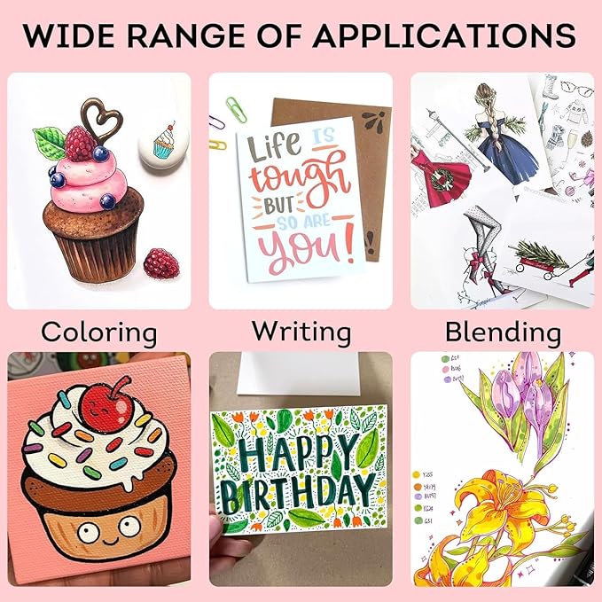 204 Colors Alcohol Markers Set Dual Tip Art Markers for Kids Marker Pens with Pen Holder and Carry Bag for Adult Coloring Painting Supplies Perfect for Painting, Coloring, Sketching and Drawing-DeskLoop Office