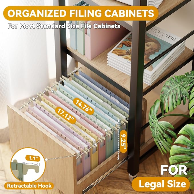 Plastic Hanging File Folders Legal Size, Heavy Duty 1" Expandable Filing - Image 3