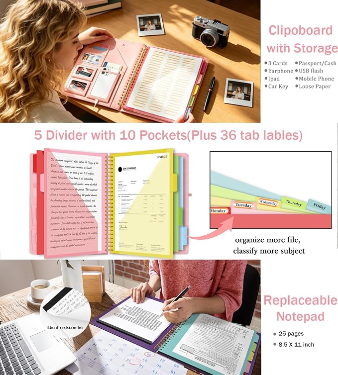 Foldable Spiral Clipboard Folio - Image 3