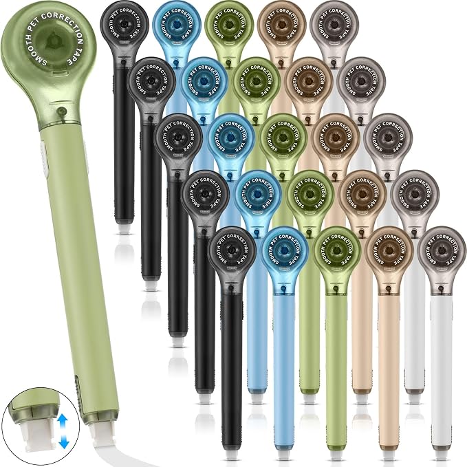 Gersoniel 25 Pack Correction Tape Pen Correctional Ink Tape Push Pull Protective by Gersoniel