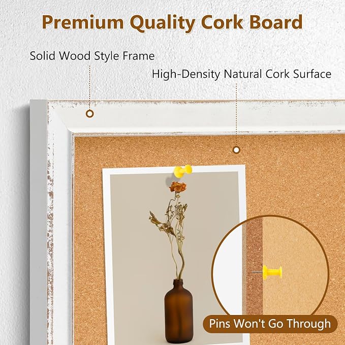 DOLLAR BOSS Distressed White Cork Board - Image 2
