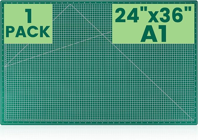 CLOYAN Large Cutting Mat 24"x36", 1 Pack Double-Sided 5-Ply Self Healing Sewing by CLOYAN