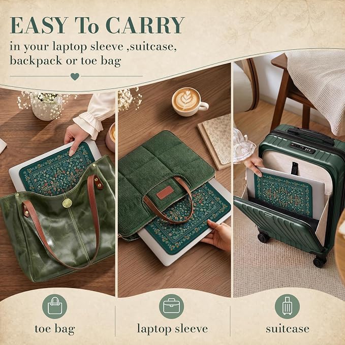 iCasso Aesthetic Small Floral Mouse Pad, Mini Portable Travel Mousepad - Image 6