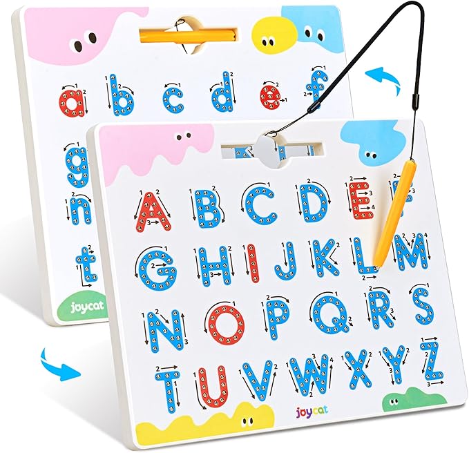 JoyCat Magnetic Letter Tracing Board, 2-in-1 Double-Sided ABC Magnets by JOYCAT