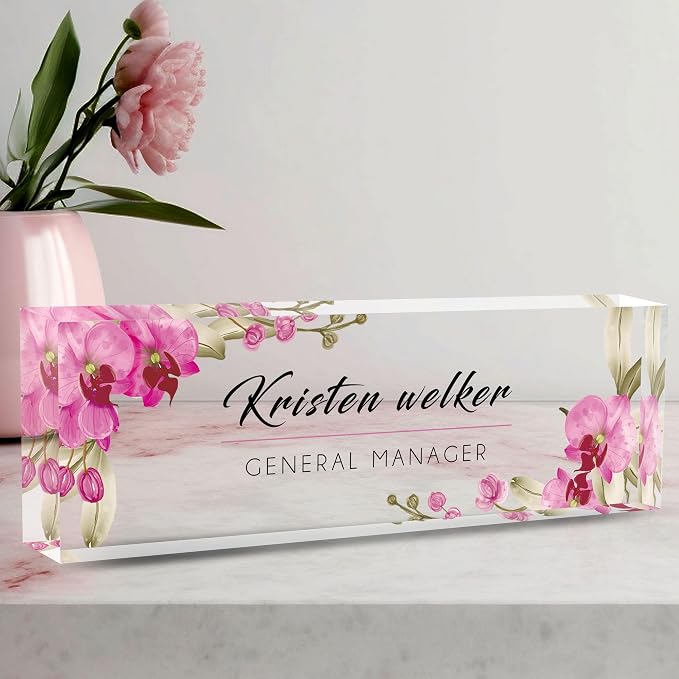 Custom Desk Name Plate Personalized, Acrylic Name Plate by AeekdookWoodenPuzzles