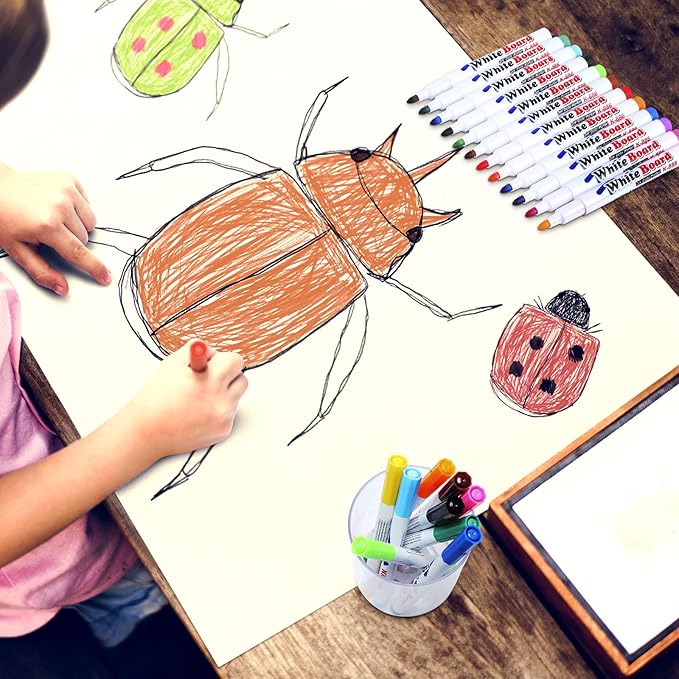 Teling 36 Pcs Magic Drawing Pen Bundle 12 Colors Magical Water Painting Pens for Kids Create Magic Pen Floating Ink Drawings Set with Spoons and Towel, Tattoo Water Marker Xmas Gift for Boy and Girl-DeskLoop Office