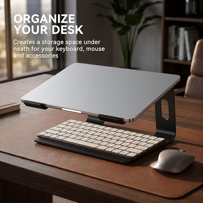 SOUNDANCE Laptop Stand, Aluminum Computer Riser, Ergonomic Laptops Elevator - Image 5