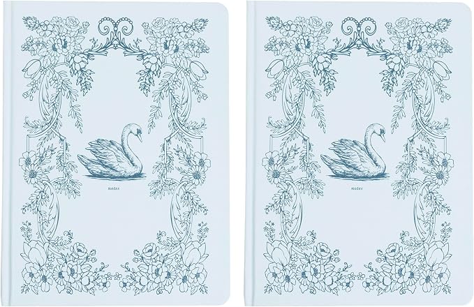 Pearhead Hardcover Journal Notebook 6x8 – Blue Swan College-Ruled Writing by Pearhead
