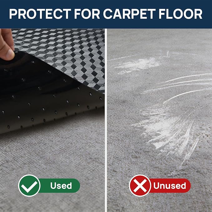 Chair Mat for Low Pile Carpet 36" x 48" PVC Office Carpet Protector, Smooth - Image 4