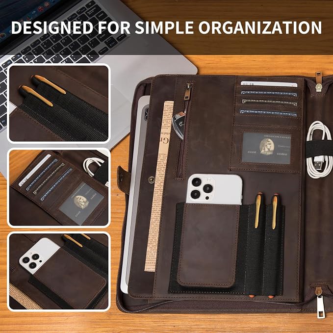 Geslun Personalized Genuine Leather Portfolio, Legal Size 8.5 x 14 Pad Holder - Image 8