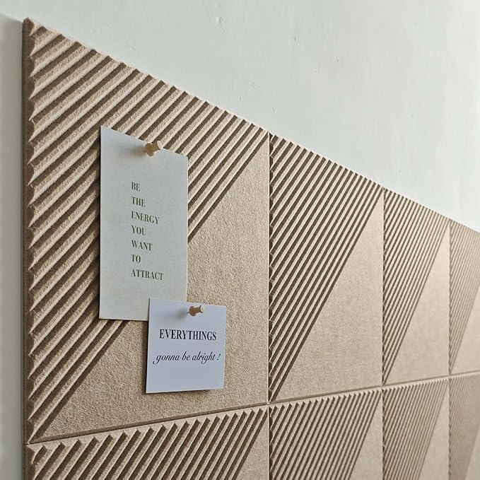 Large Cork Board for Walls 48"x 36", 12 Pack Felt Wall Tiles with Safe Removable Adhesive Tabs, Cork Board for Office,Pinboard Bulletin Board - Tan-DeskLoop Office