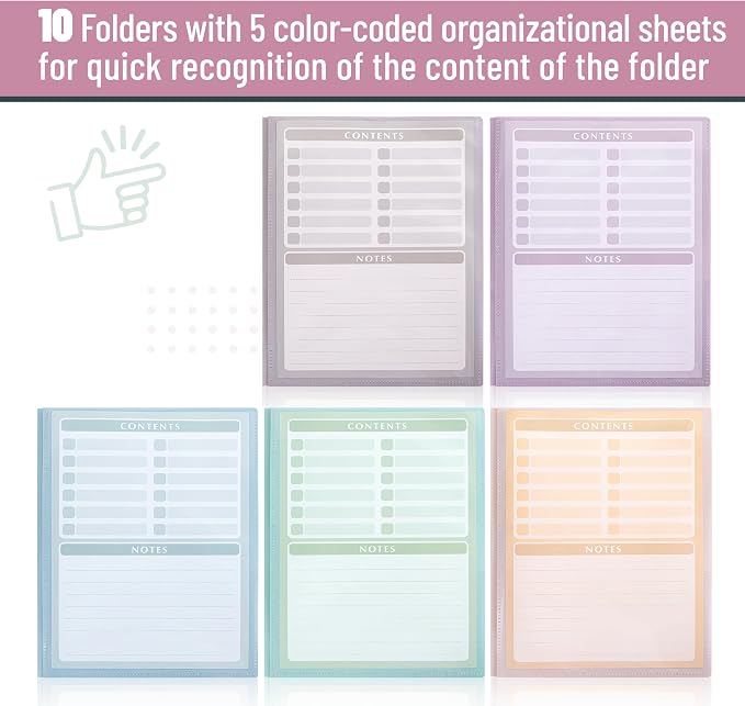 Mr. Pen- Plastic Folders with Pockets and Prongs, 10 Pack, Letter Size | - Image 6