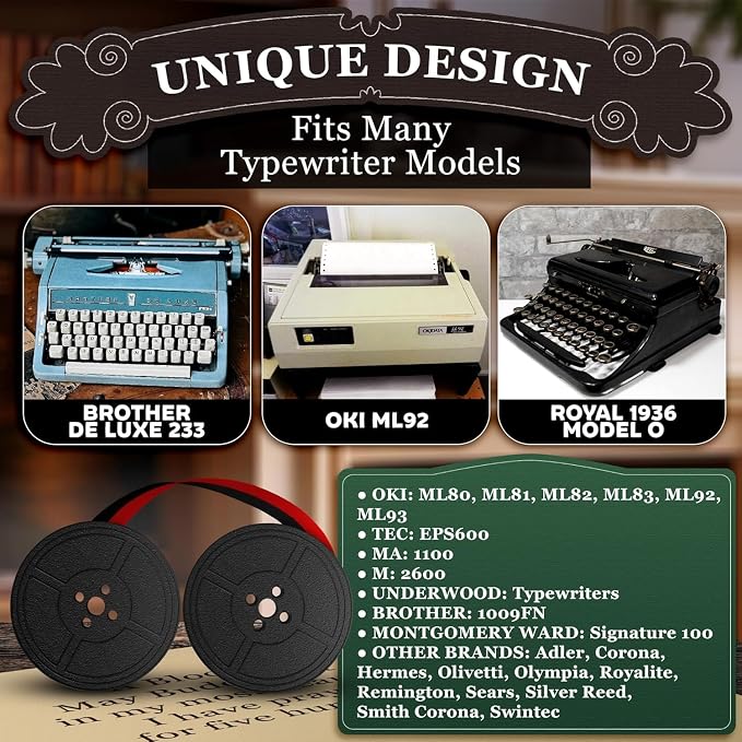 4 Pcs Universal Typewriter Ribbon Pack – Black and Red Typewriter Ribbon – 0.2 - Image 7