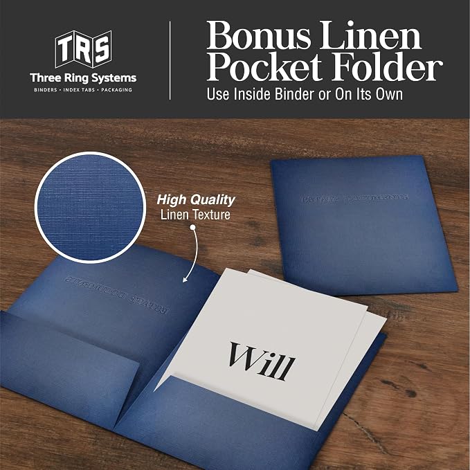 TRS Estate Planning Binder Kit – Pre-Labeled Tabs, Sheet Protectors | 1.5" - Image 7