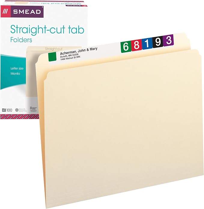 Smead File Folder, Straight-Cut Tab, Letter Size, 100 per Box - Image 2