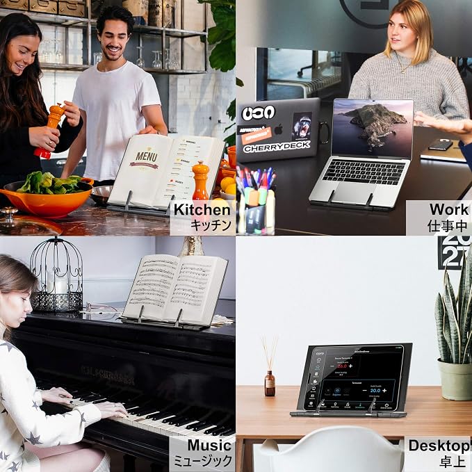 Readaeer Metal Book Stand for Desk Portable Document Holder for Cook Book - Image 7
