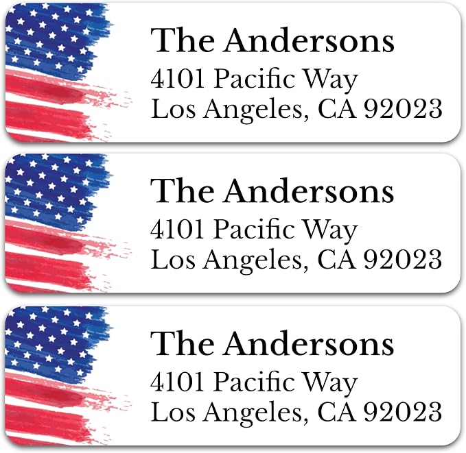Personalized Patriotic Return Address Labels, Self-Adhesive Address Stickers on by BunnyBadges