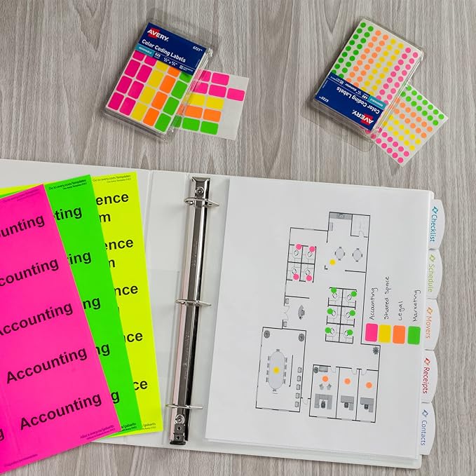 Avery Color-Coding Removable Labels, 1/2" -3/4", Non-Printable, 180 Blank Labels - Image 2