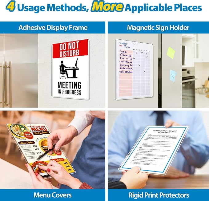 20 Pack Wall Sign Holder 8.5x11 Magnetic Plastic Sign Holder - Image 2