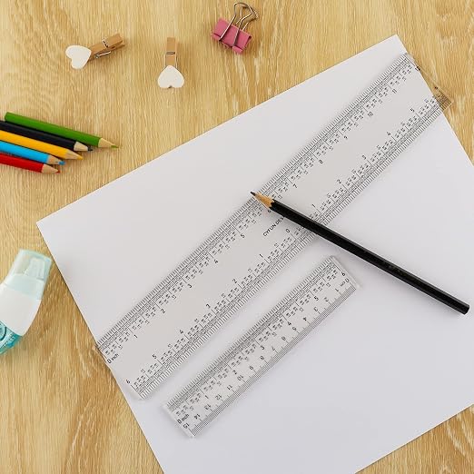 5 PCS 12" Clear Acrylic Ruler Zero-Centering Ruler - Image 7