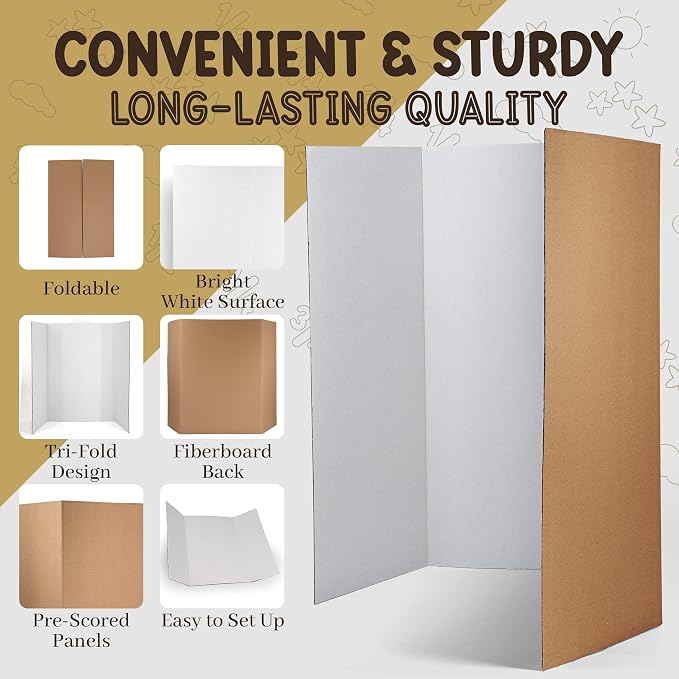 White Trifold Presentation Board 36" x 48" Self-Adhesive Science Subtitles - Image 3