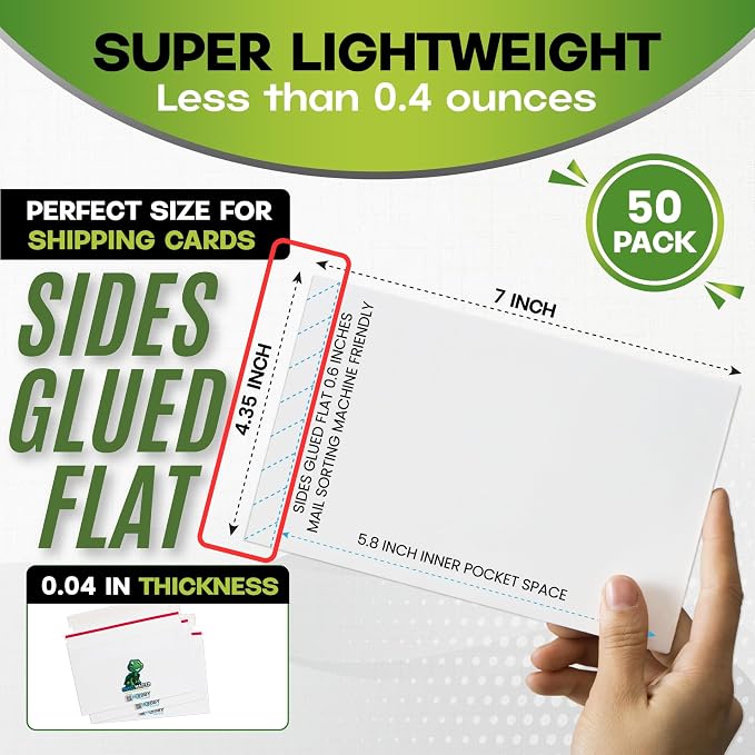 50 Pack Shell Mailer Trading Card Envelopes by Hobby Armor, Perfect Sized - Image 2
