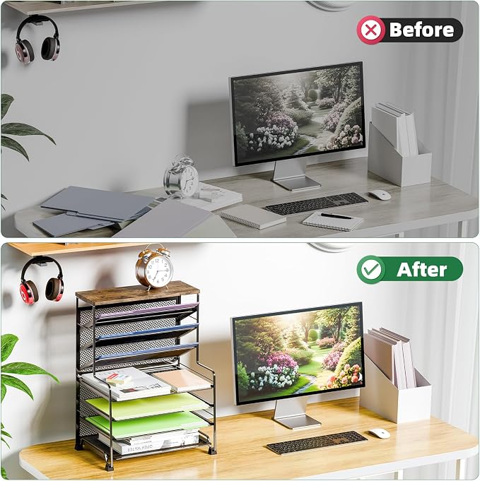 Simple Trending 8-Tier Desk File Organizer - Image 6