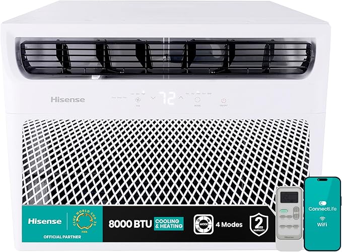Hisense WCH08R25A Window Air Conditioner, 8,000 BTU, White-DeskLoop Office