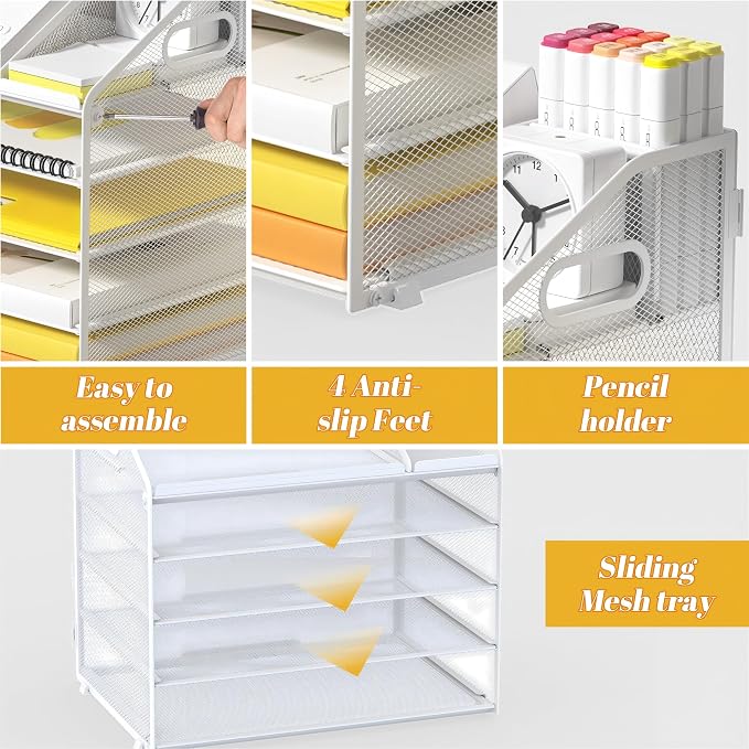 Letter Tray Paper, 5 Tier Desk Organizer - Image 4