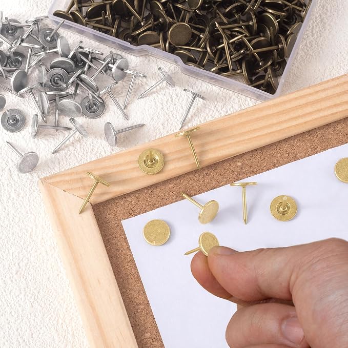 99pcs Flat Head Thumb Tacks for Wall, Meta Pins, 0.43 x 0.67 in | Heavy Duty - Image 3