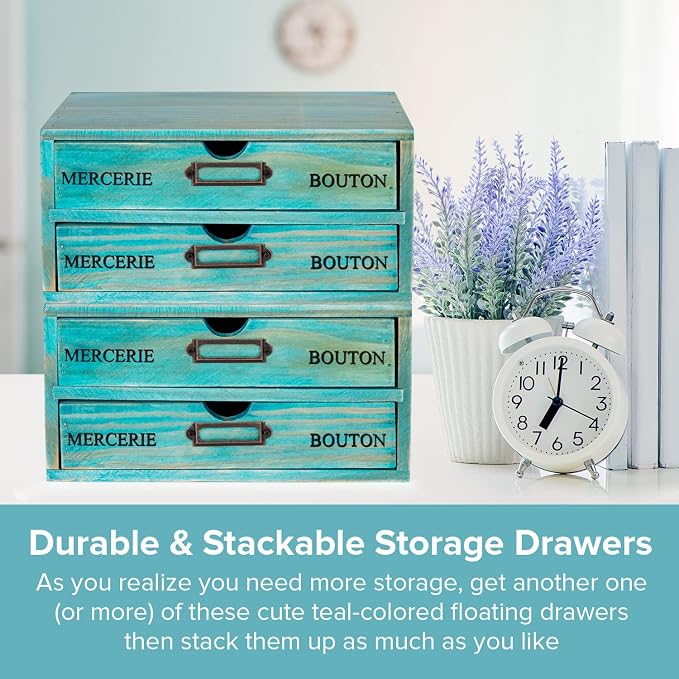 Turquoise 2-Tier Drawer Unit - Image 6