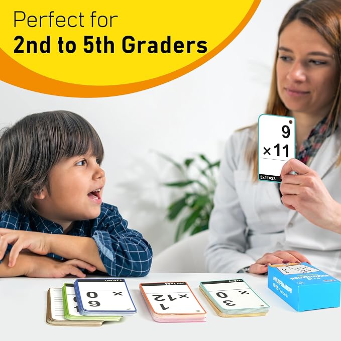 BenBen Multiplication Flash Cards 0-12, 91 Cards, Times Table Flash Cards - Image 7