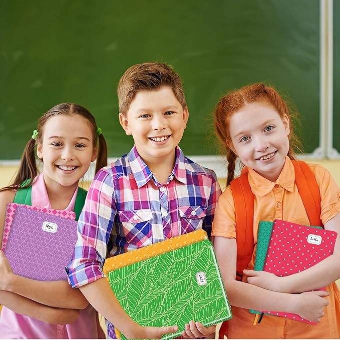 Jumbo Book Covers 8 Pack Reusable Fabric Book Cover Protective Books Covers 9 x 11 Inch Colorful Plaid Stretchable Books Sleeve Cover with Sticker for Most Hardcover Textbooks Up to 10 x 12.5 Inch-DeskLoop Office